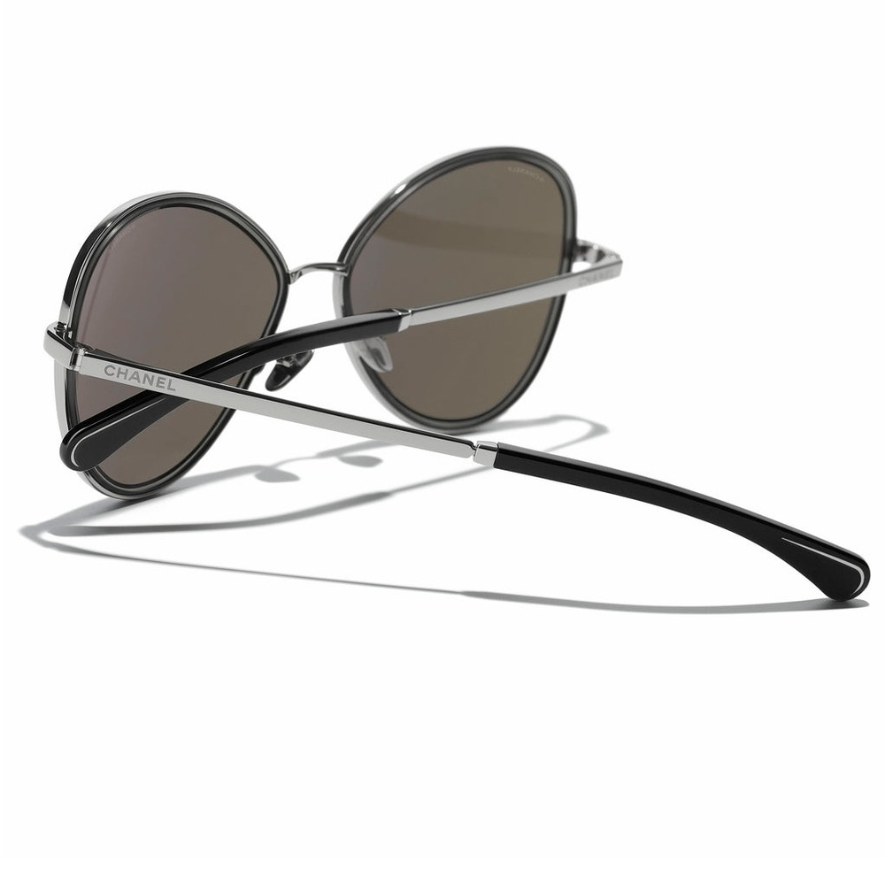 Chanel Butterfly Silver Frame Sunglasses